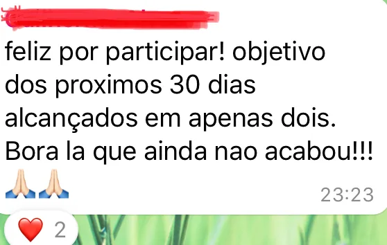 Depoimento — objetivos alcançados