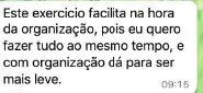 Depoimento — organização facilitada